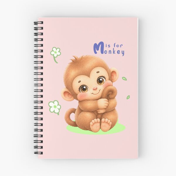Item preview, M is for Monkey – Adorable Animal ABC Letter Design for Little Girls & Kids || Baby Onesies designed and sold by SassiBermark.