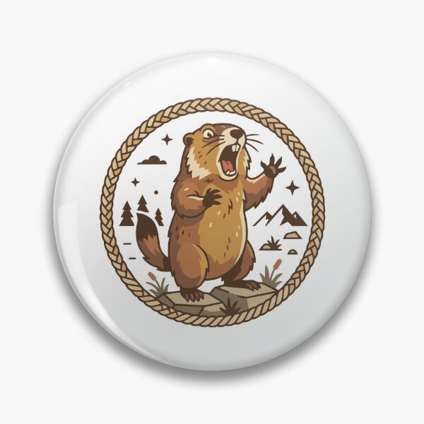 Item preview, Mountain Marmot Screaming Climbing Rope Emblem designed and sold by ArcApparel2020.