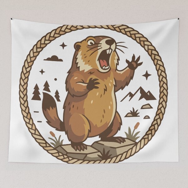 Item preview, Mountain Marmot Screaming Climbing Rope Emblem designed and sold by ArcApparel2020.