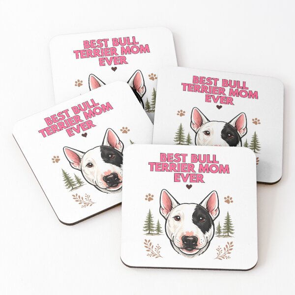 Item preview, Best Bull Terrier Mom Ever Cute Bull Terrier Dog Lover Vintage Watercolor Illustration designed and sold by FurAndFlaireg.