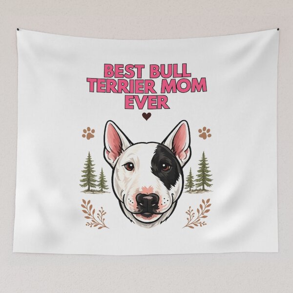Item preview, Best Bull Terrier Mom Ever Cute Bull Terrier Dog Lover Vintage Watercolor Illustration designed and sold by FurAndFlaireg.