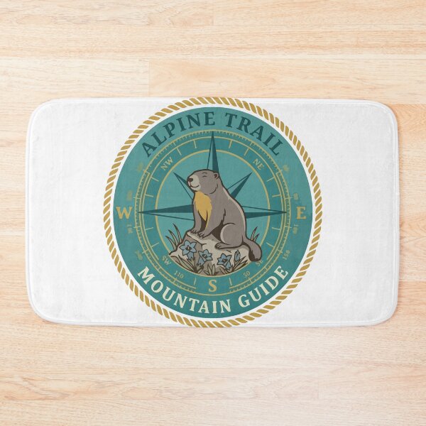 Item preview, Chill Alpine Marmot Wanderlust Compass Badge designed and sold by ArcApparel2020.