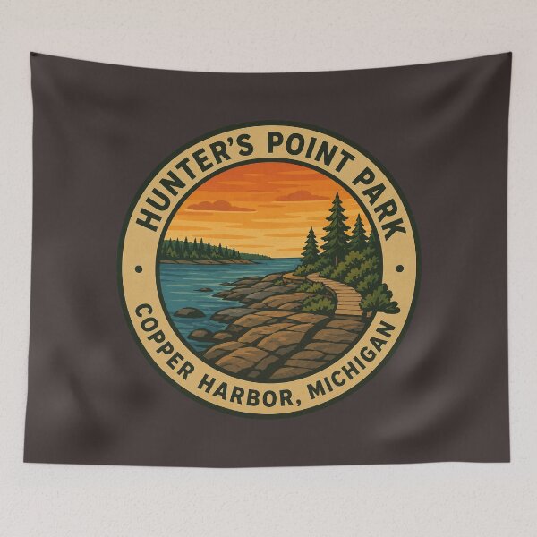 Item preview, Hunter’s Point Park Michigan Vintage Lake Superior Badge designed and sold by American Travels.