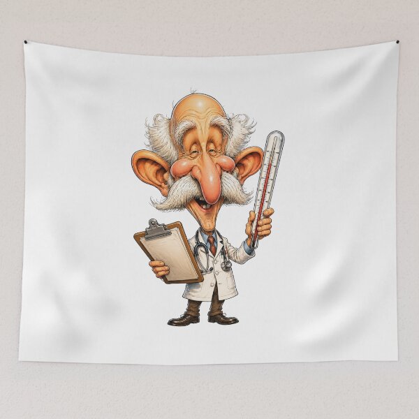 Item preview, Funny Doctor Cartoon designed and sold by AlexLineArt.
