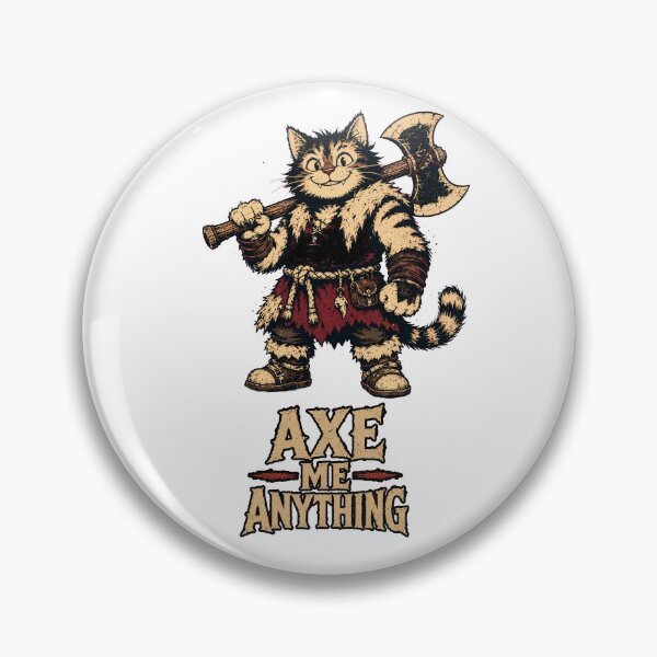 Artikelvorschau, Axt mich alles | Lustiges Barbarenkatzen-Fantasy-T-Shirt entworfen und verkauft von Bisonia.