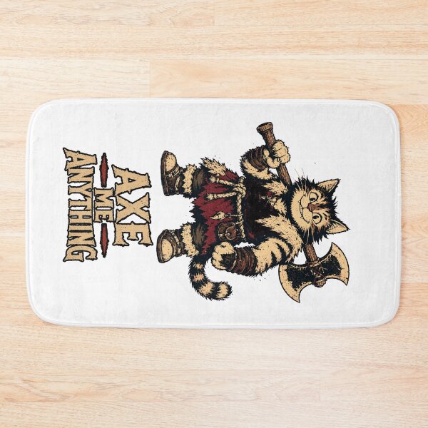 Item preview, Axe Me Anything | Funny Barbarian Cat Fantasy T-Shirt designed and sold by Bisonia.