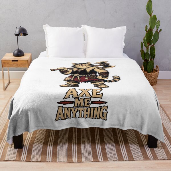 Item preview, Axe Me Anything | Funny Barbarian Cat Fantasy T-Shirt designed and sold by Bisonia.