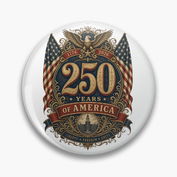 Item preview, America 250 Vintage Filigree Emblem, Patriotic Antique Vector Design designed and sold by Jandedan.