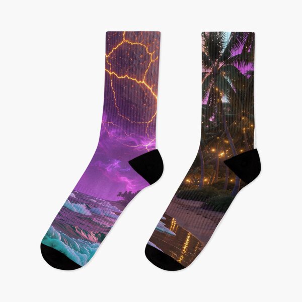 Item preview, The Decaying Moon over Neon Paradise designed and sold by VoidVeilStudio.
