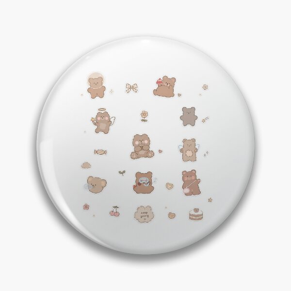 Item preview, Cute Brown Teddy Bear Aesthetic Sticker Pack | Kawaii Bear Stickers | Cozy Pastel Digital Sticker Sheet | cute teddy stickers brown designed and sold by ravenRM.