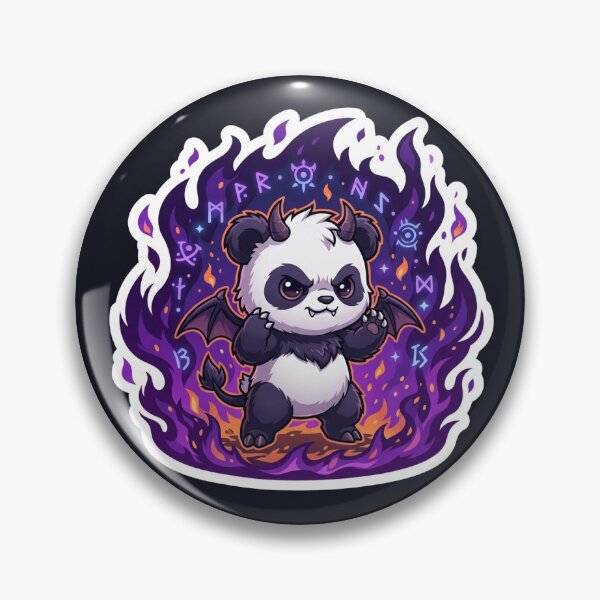 Item preview, Demonic Panda Chibi Sticker with Dark Magical Runes designed and sold by uegi.