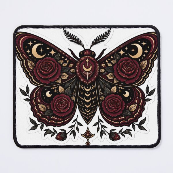 Item preview, Burgundy Gothic Moth Witchy Dark Academia designed and sold by StickyGuys.