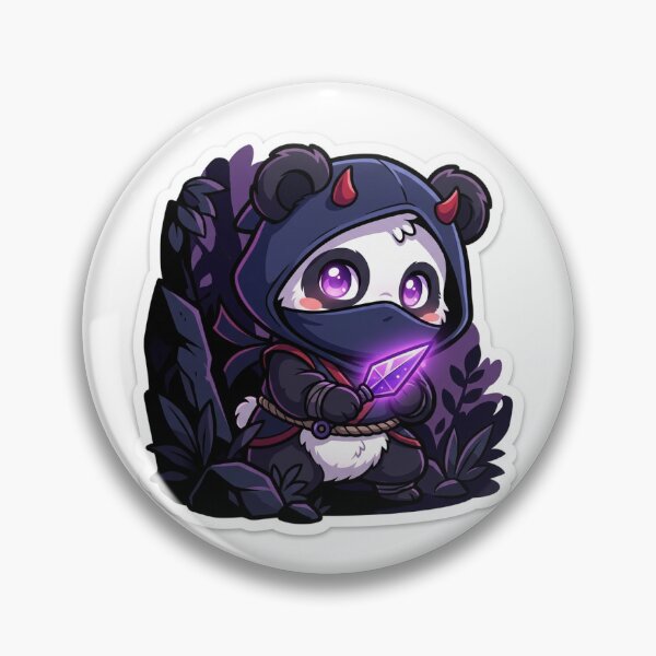 Item preview, Chibi Demon Panda Ninja Crystal Kunai Sticker Illustration designed and sold by uegi.