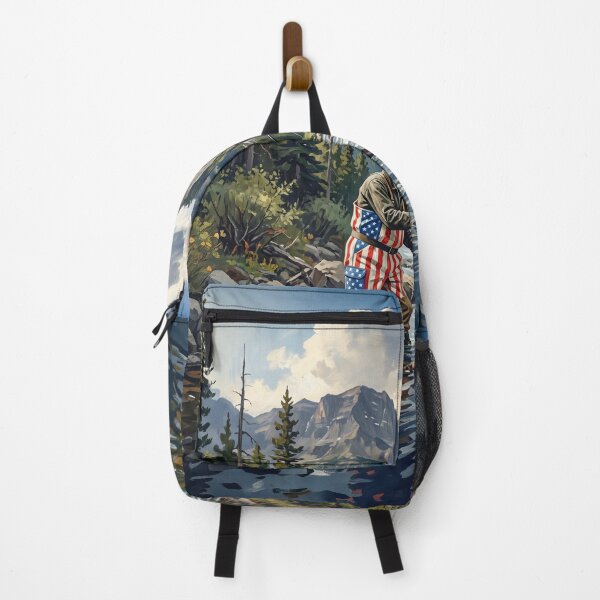 Item preview, Flyfishing Man In American Flag Waders designed and sold by Home Decor Art.