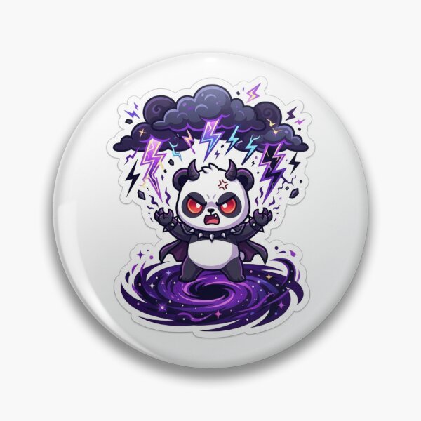 Item preview, Chibi Demon Panda Lightning Storm Anime Kawaii Sticker designed and sold by uegi.
