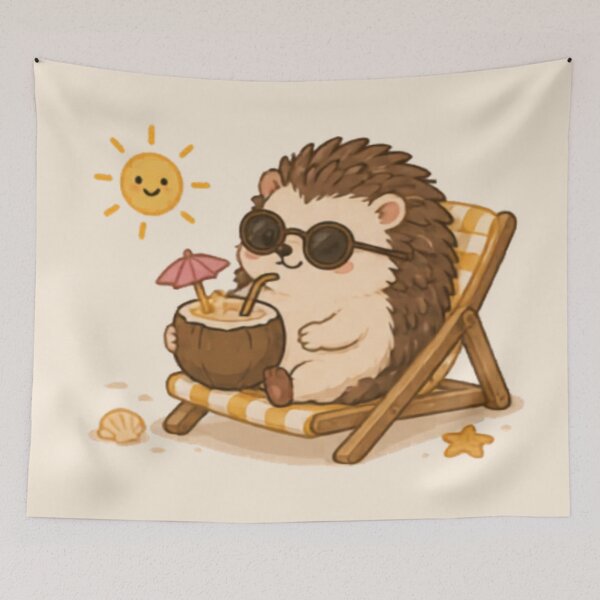 Item preview, Cute Hedgehog on Vacation designed and sold by MellowMunchkins.