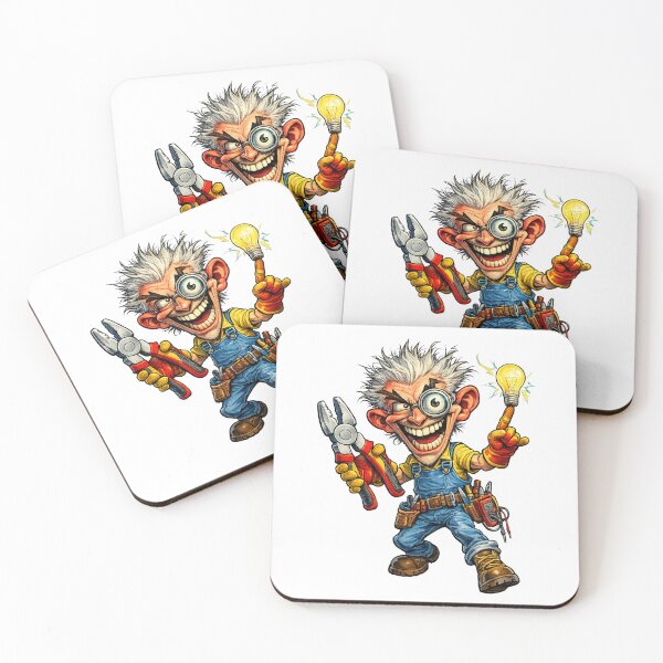 Item preview, Funny Electrician Cartoon designed and sold by AlexLineArt.