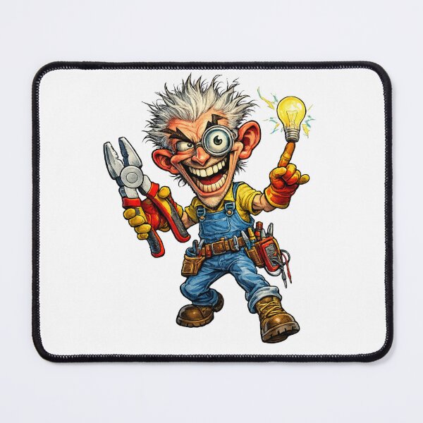 Item preview, Funny Electrician Cartoon designed and sold by AlexLineArt.