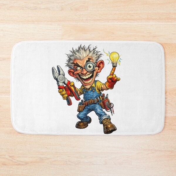 Item preview, Funny Electrician Cartoon designed and sold by AlexLineArt.