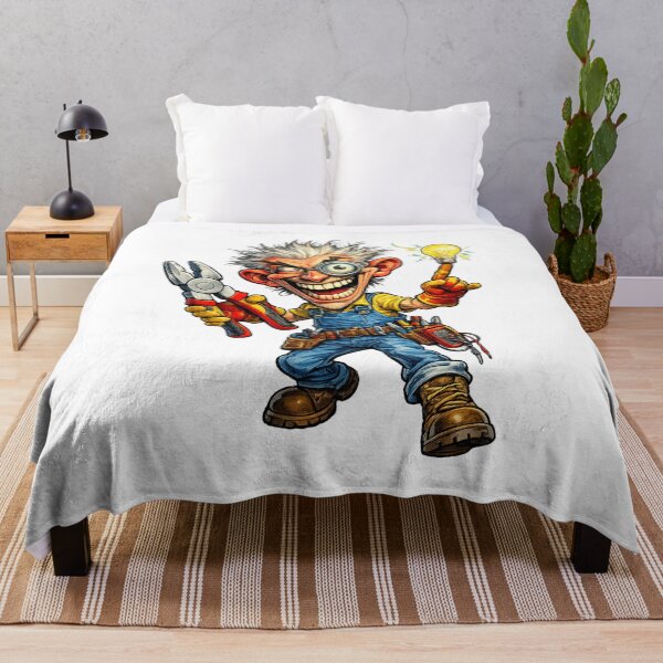 Item preview, Funny Electrician Cartoon designed and sold by AlexLineArt.
