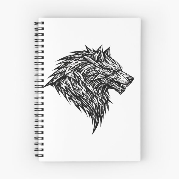 Item preview, yberpunk Wolf – Geometric Tech Beast Black and White designed and sold by  ZenRave Designs.