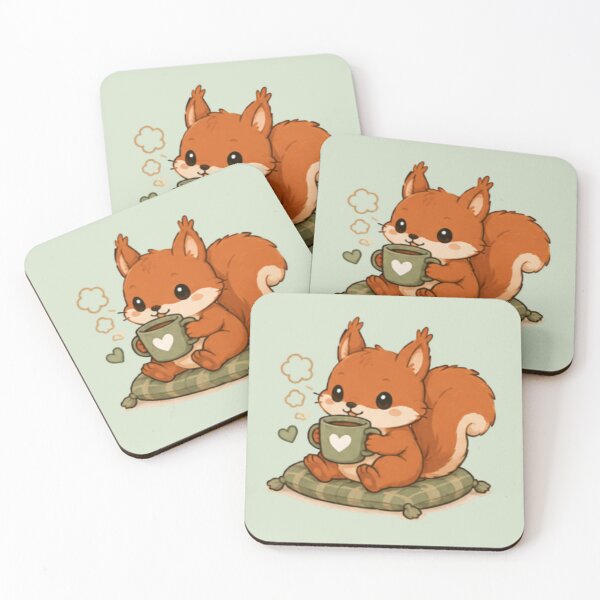 Item preview, Cute Cozy Coffee Red Squirrel designed and sold by MellowMunchkins.