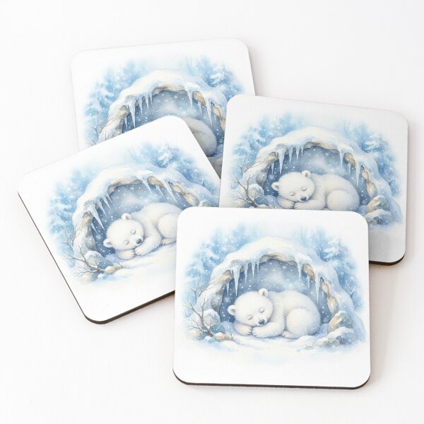 Item preview, Sleeping Polar Bear Cub Watercolor designed and sold by CalmCapy Co.