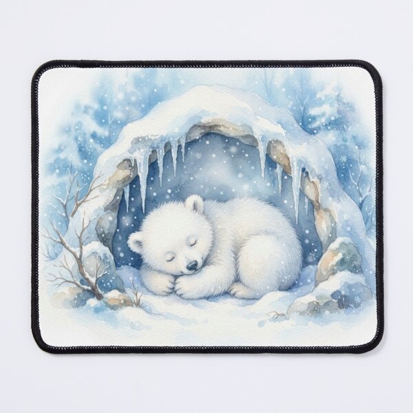 Item preview, Sleeping Polar Bear Cub Watercolor designed and sold by CalmCapy Co.