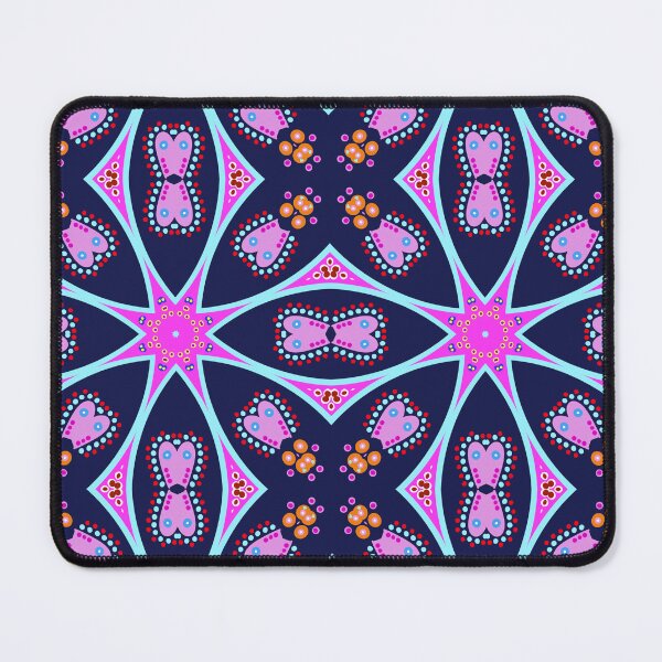 Item preview, Vibrant Navy Blue and Pink Heart Mandala designed and sold by Tinsleybluebell.