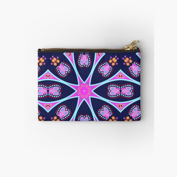 Item preview, Vibrant Navy Blue and Pink Heart Mandala designed and sold by Tinsleybluebell.