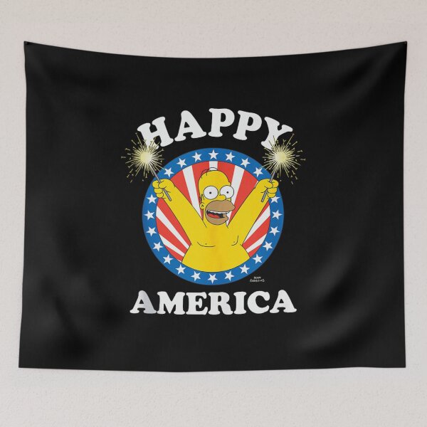 Item preview, The Simpsons Homer Simpson Happy America Fourth Of July designed and sold by Twindluzz.