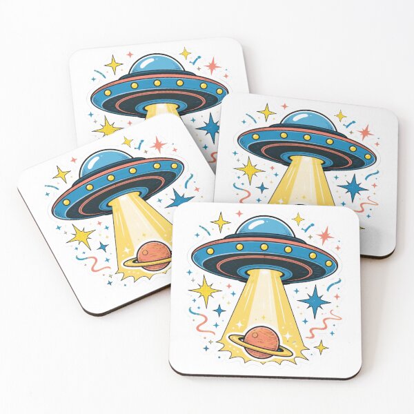 Item preview, Retro UFO & Stars Aliencore Cosmic designed and sold by StickyGuys.