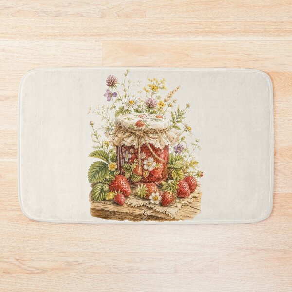 Item preview, Cottagecore Strawberry Jam Jar Watercolor | Rustic Kitchen Decor | Cozy Farmhouse Art | Botanical Cottage  designed and sold by MagicMakerPh.