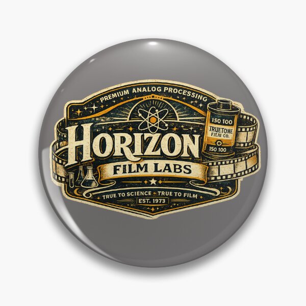 Item preview, Horizon Film Labs Retro Film Photography Badge designed and sold by Golden Era Studio.