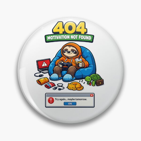 Item preview, 404 Motivation Not Found Funny Sloth Vector  designed and sold by wizooo411.