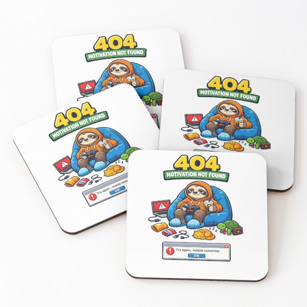 Item preview, 404 Motivation Not Found Funny Sloth Vector  designed and sold by wizooo411.