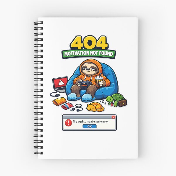 Item preview, 404 Motivation Not Found Funny Sloth Vector  designed and sold by wizooo411.