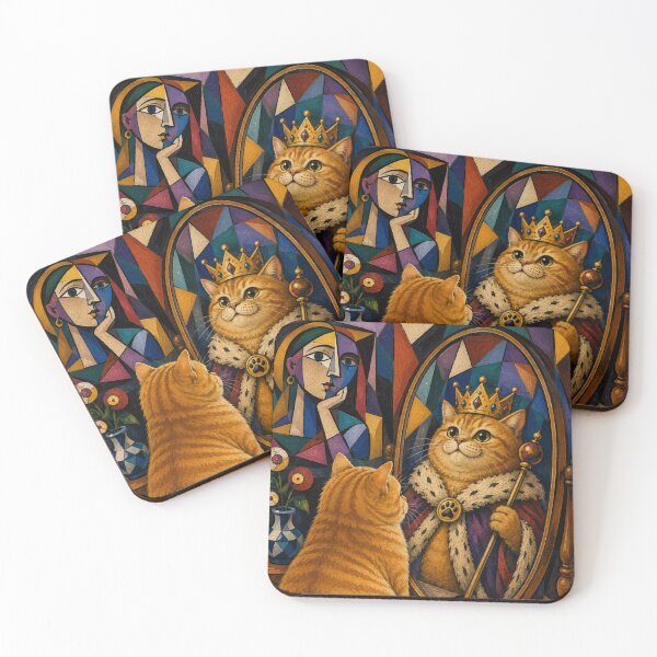 Item preview, Cute Chonky Orange Cat Cubism Art Masterpiece Dreamscape designed and sold by Mindworx21.