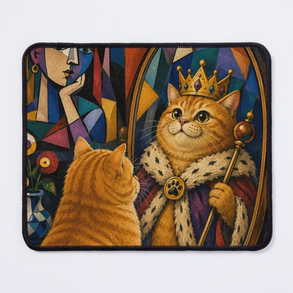 Item preview, Cute Chonky Orange Cat Cubism Art Masterpiece Dreamscape designed and sold by Mindworx21.