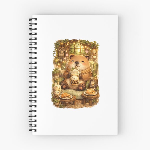 Item preview, Capybara enjoying bubble tea in café designed and sold by Anki2014.