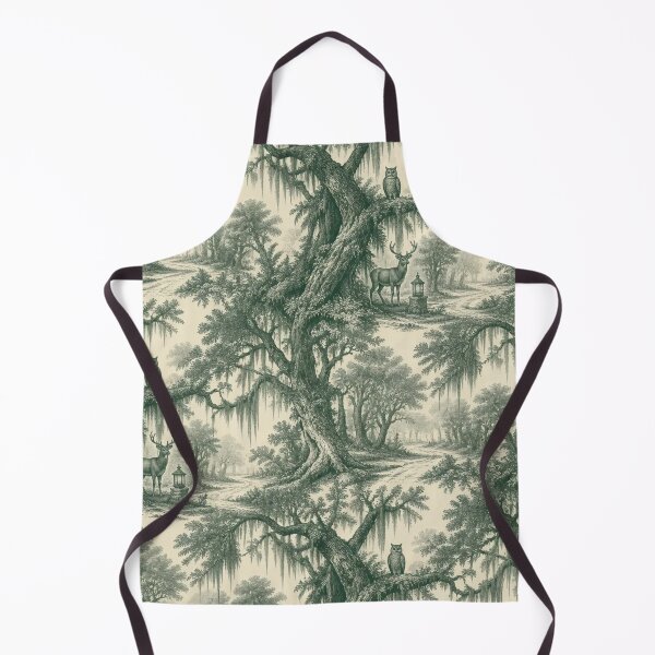 Item preview, Enchanted Foggy Forest Toile Dark Cottagecore designed and sold by StickyGuys.