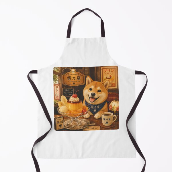 Item preview, Retro Japanese Pudding à la Mode Shiba Inu Café Illustration designed and sold by Shibanoya.