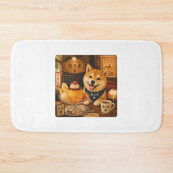 Item preview, Retro Japanese Pudding à la Mode Shiba Inu Café Illustration designed and sold by Shibanoya.