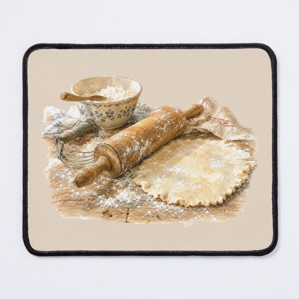 Item preview, Vintage Rolling Pin Watercolor | Rustic Baking Kitchen Art | Cottagecore Baker Gift | Homemade Pie Illustration designed and sold by MagicMakerPh.