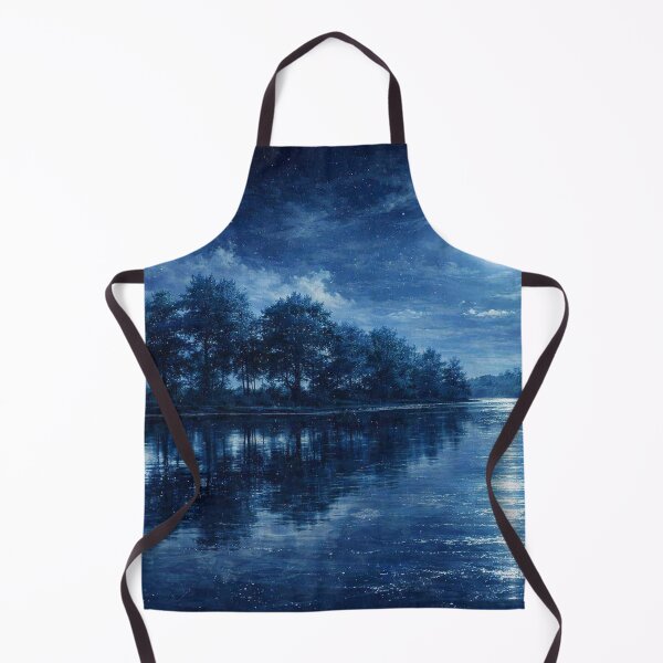 Item preview, Vibrant Violet Moonlight River Blue Purple Night Landscape Art designed and sold by Joey Santiago.