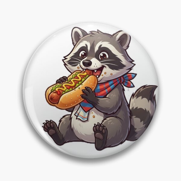 Item preview, Raccoon eating a hotdog  designed and sold by Andersong.