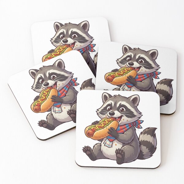 Item preview, Raccoon eating a hotdog  designed and sold by Andersong.