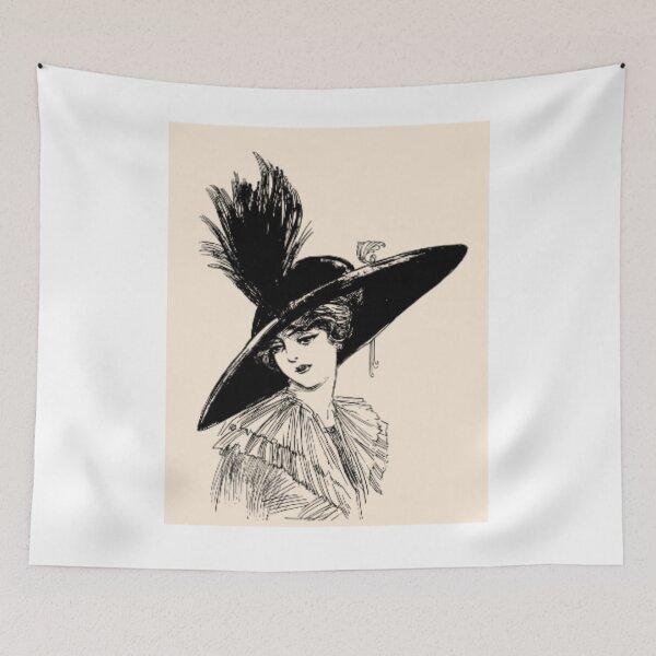 Item preview, Vintage Lady Victorian Hat Sketch designed and sold by NNCollection.