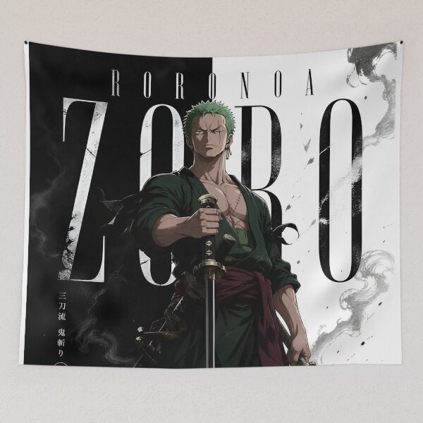 Item preview, Legendary Three Sword Warrior | Minimalist Anime Inspired Samurai Wall Art designed and sold by Dyan4.