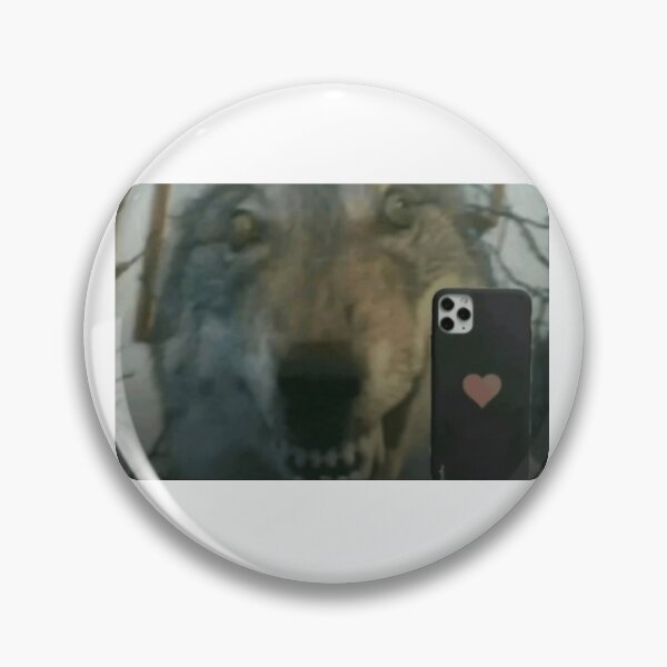 Item preview, wolf holding phone meme designed and sold by cloudzer0000.